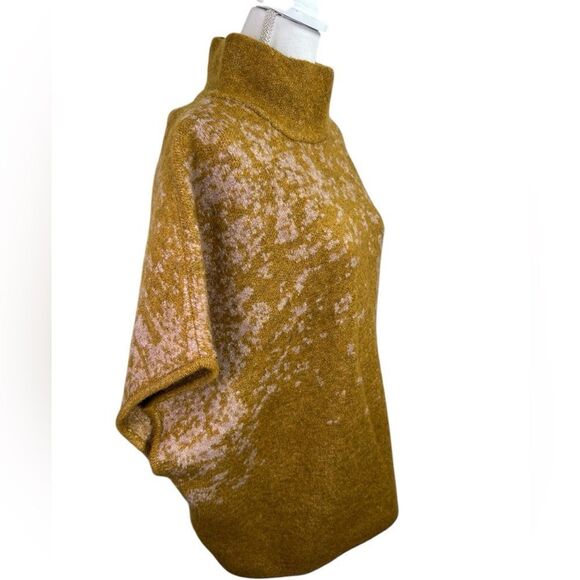 Mystree Cozy Mustard Sweater Poncho One Size - Picture 5 of 11